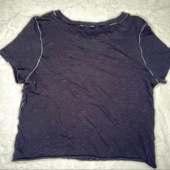 THE ROLLING STONES • Cropped• Distressed• Acid Wash• Graphic• T-Shirt - Picture 8 of 10